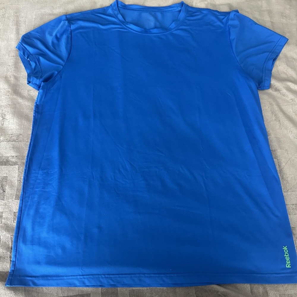 Reebok Shirt Mens XL Blue Performance Athletic Training Tee Crewneck Basic Top